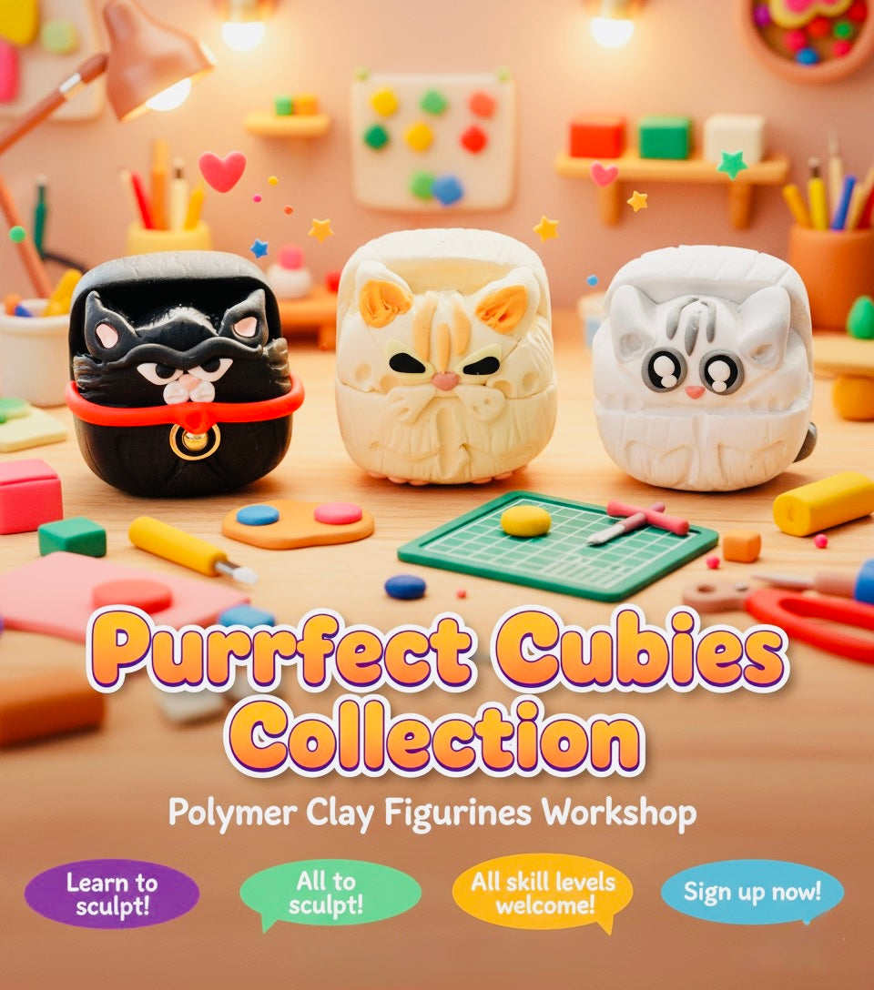 A076. Purrrfect Cubies Polymer Clay Workshop