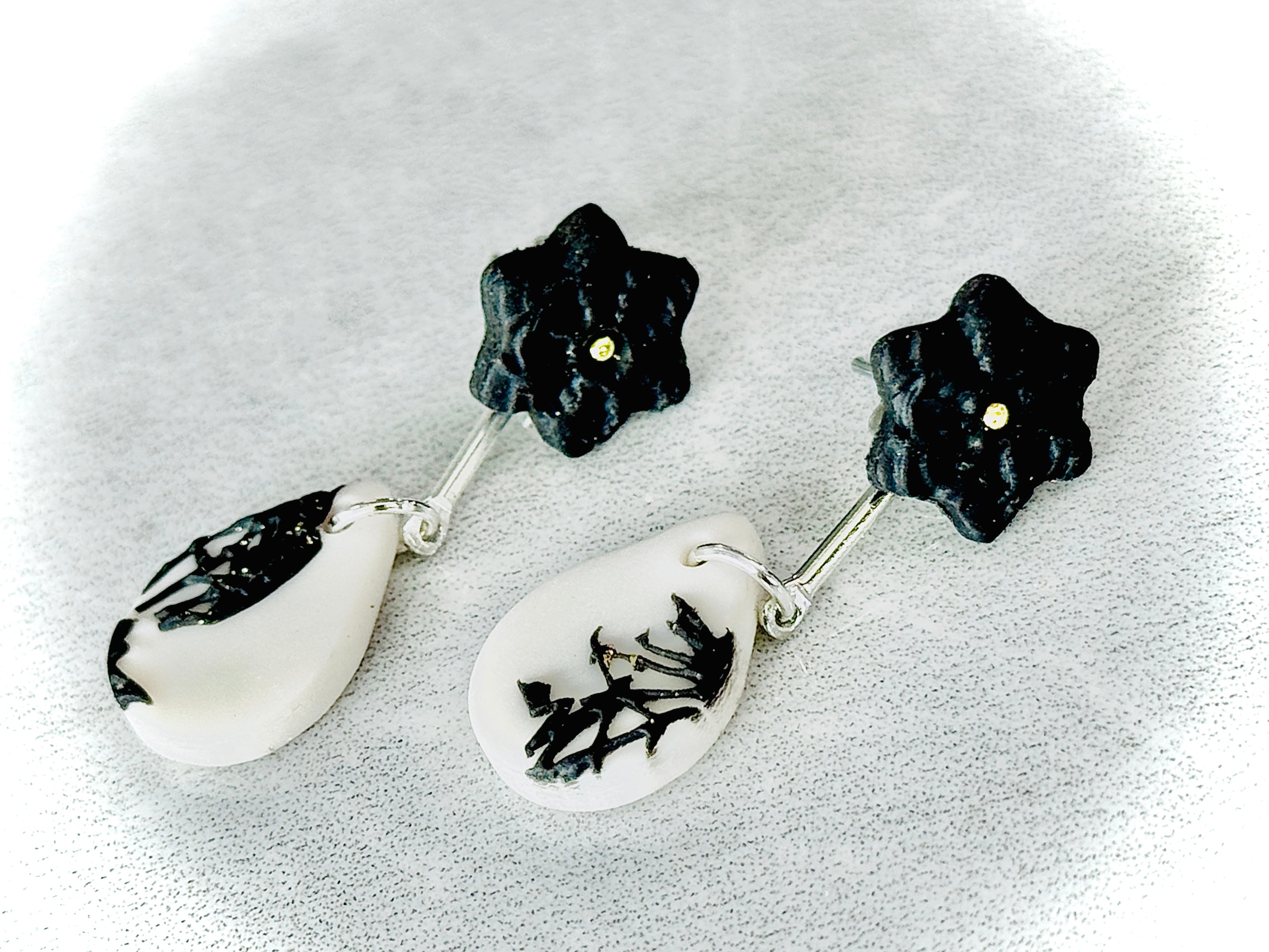 A087. Monochrome concept design earrings